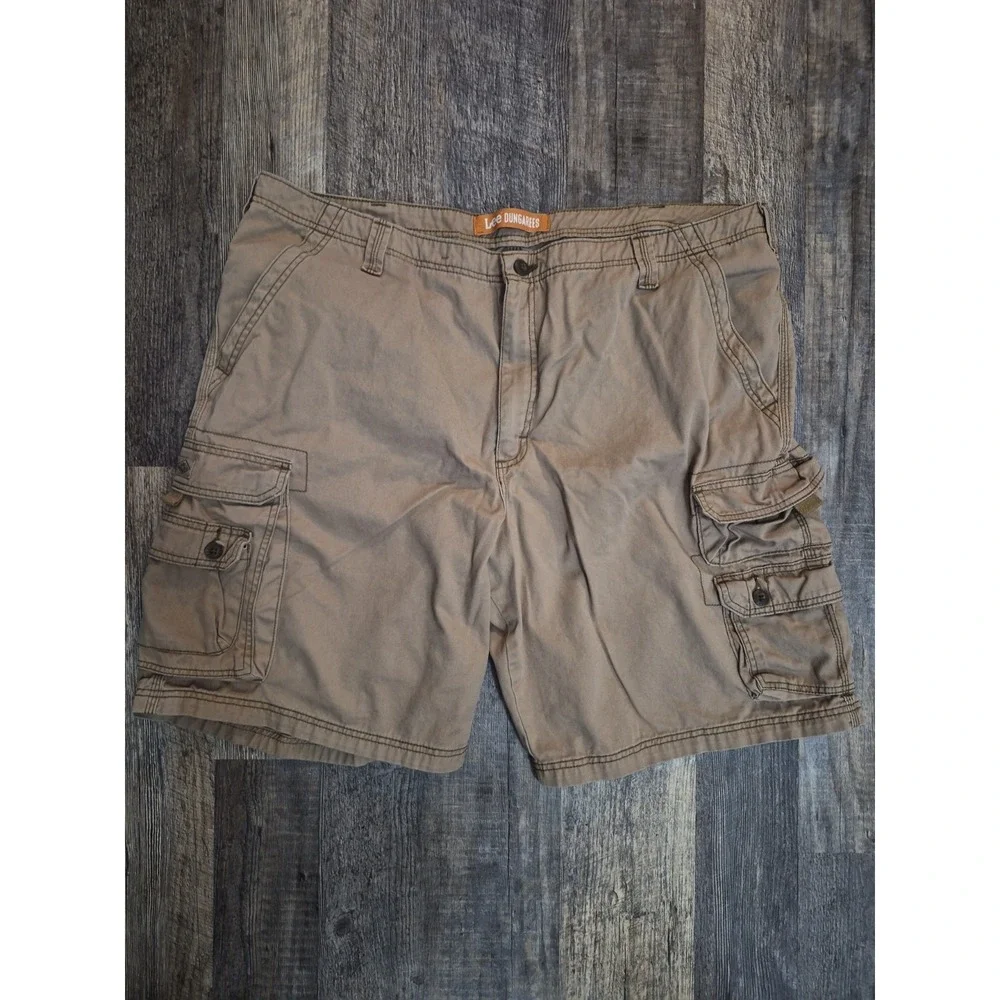 Lee Dungarees Dark Khaki Cargo Work Utility Shorts Men's 44 x 10 - Picture 1 of 7